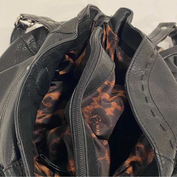 B Makowski Black Leather Hobo Shoulder Bag - Large - Very Good Condition - Picture 3 of 15